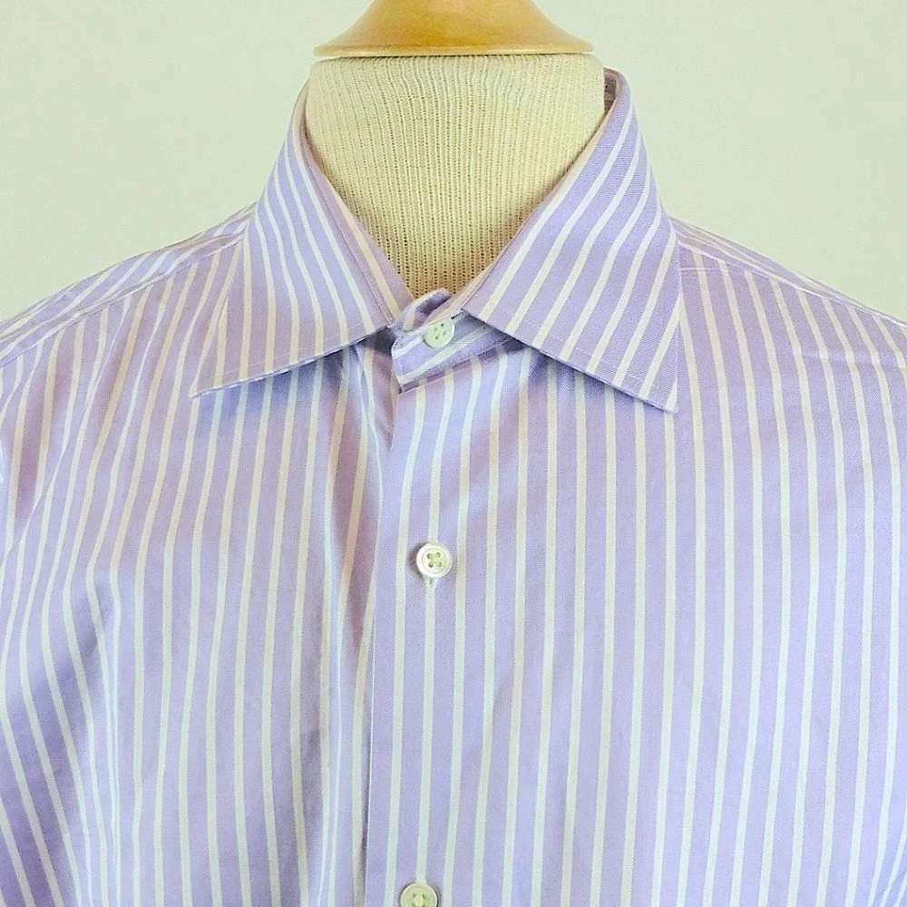 Banana Republic purple white stripe dress shirt L
